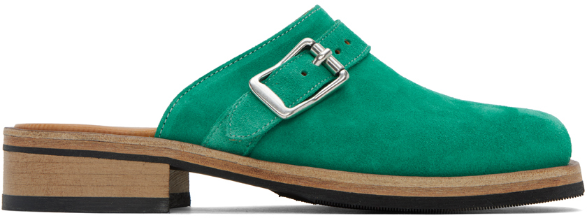 Our Legacy Green Camion Mules In Emerald Green
