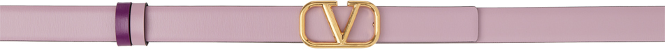 Valentino Garavani Pink & Purple Vlogo Reversible Belt In Ytx Misty Mauve/prun