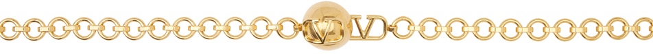 Valentino Garavani Gold Vlogo Chain Belt In Km5 Antique Brass