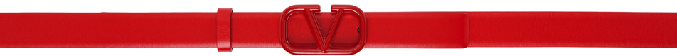 Shop Valentino Red Vlogo Signature Belt In Ju5 Rouge Pur