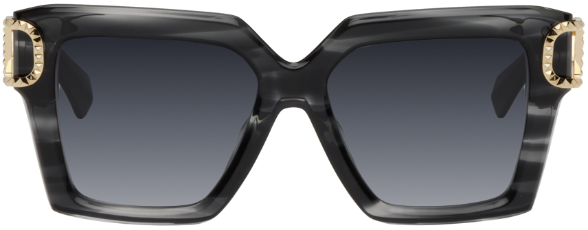 Valentino Garavani Black I Squared Frame Sunglassses