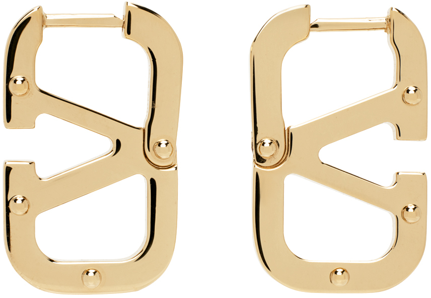 Valentino Garavani Gold VLogo Type Earrings