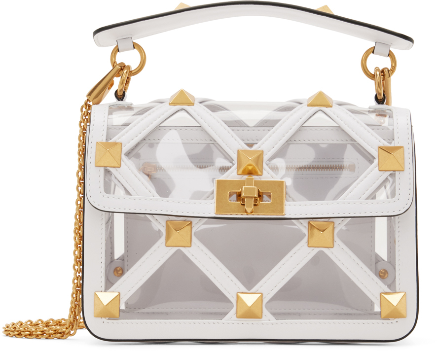 White Roman Stud Bag by Valentino Garavani on Sale