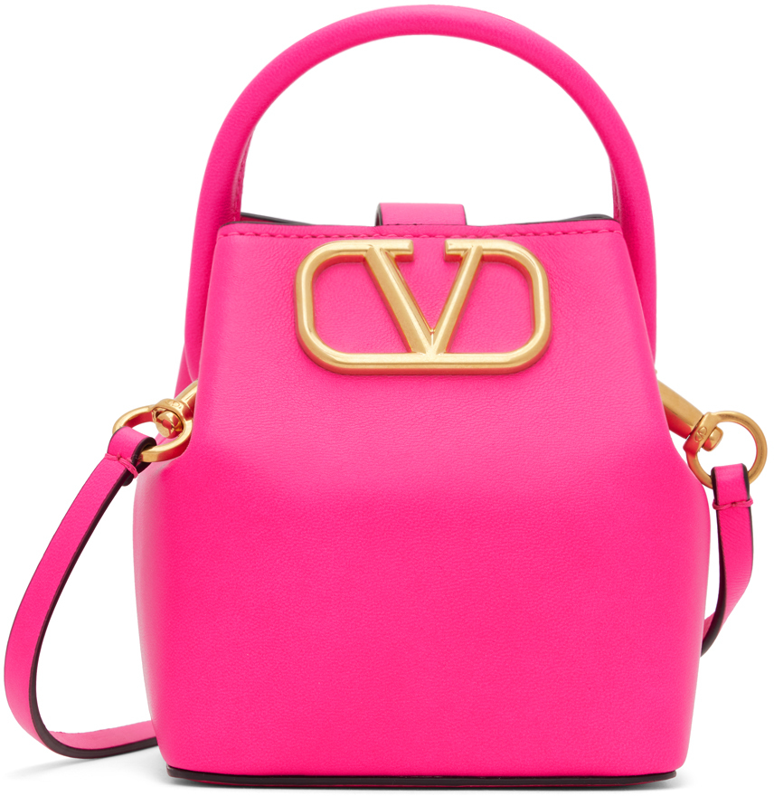 Valentino Garavani Pink Vlogo Shoulder Bag In Pink Pp | ModeSens