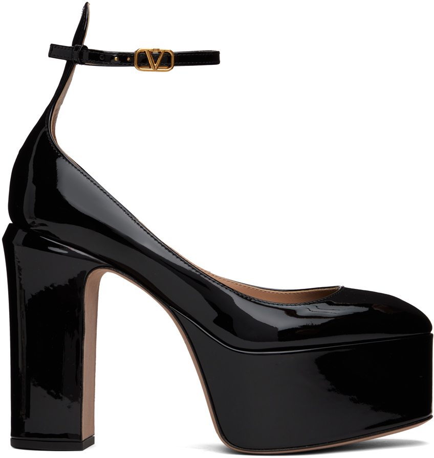 Tol vacature Reinig de vloer Valentino Garavani: Black Tan-Go 120 Heels | SSENSE