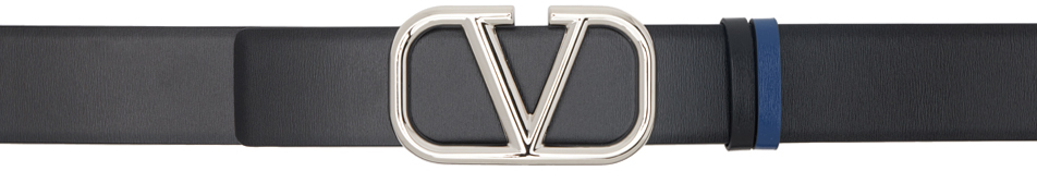 Navy Jacquard Logo Belt SSENSE Men Accessories Belts 