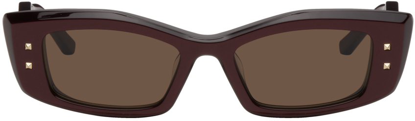 Red V Rectangular Frame Sunglasses