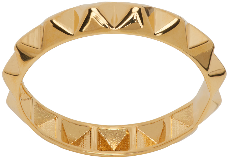 Valentino Garavani Gold Rockstud Ring In Cs4 Oro 18