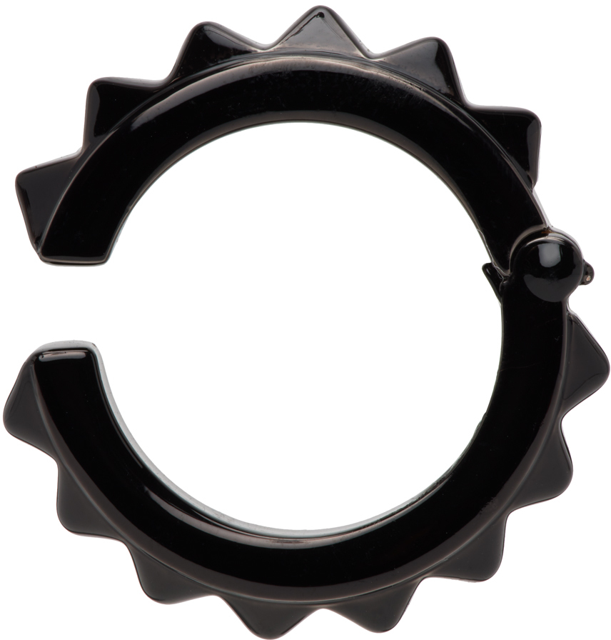 Valentino Garavani Black Rockstud Ear Cuff SSENSE UK