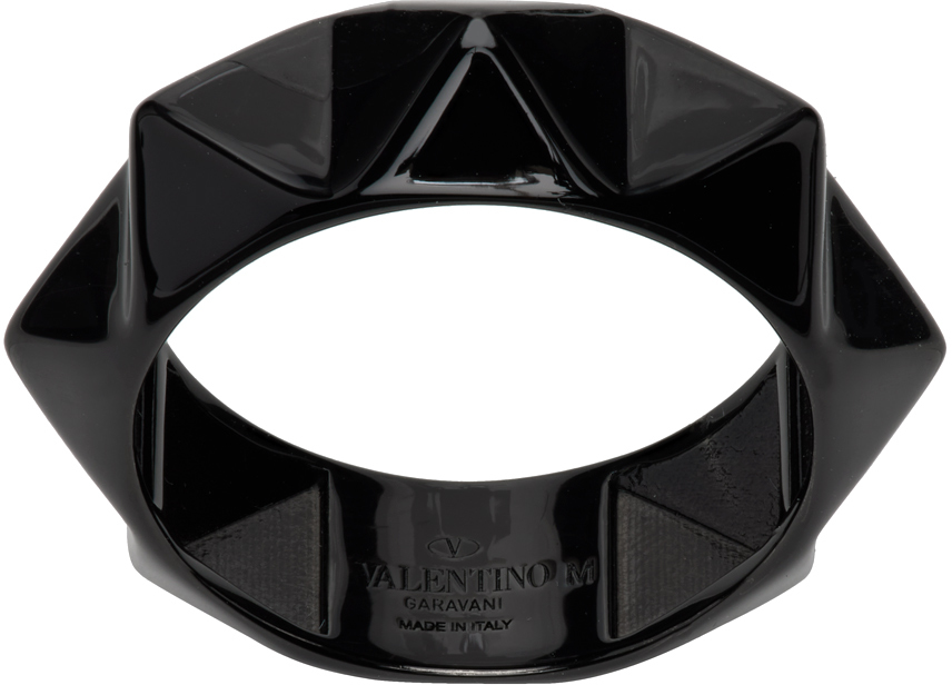 Valentino Garavani Men's Vlogo Chain Metal Ring - White - Rings