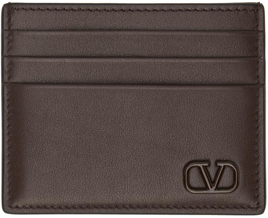 Brown VLogo Card Holder