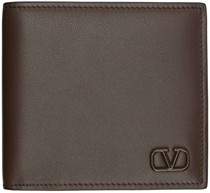 Valentino Garavani: Brown Logo Wallet | SSENSE Canada