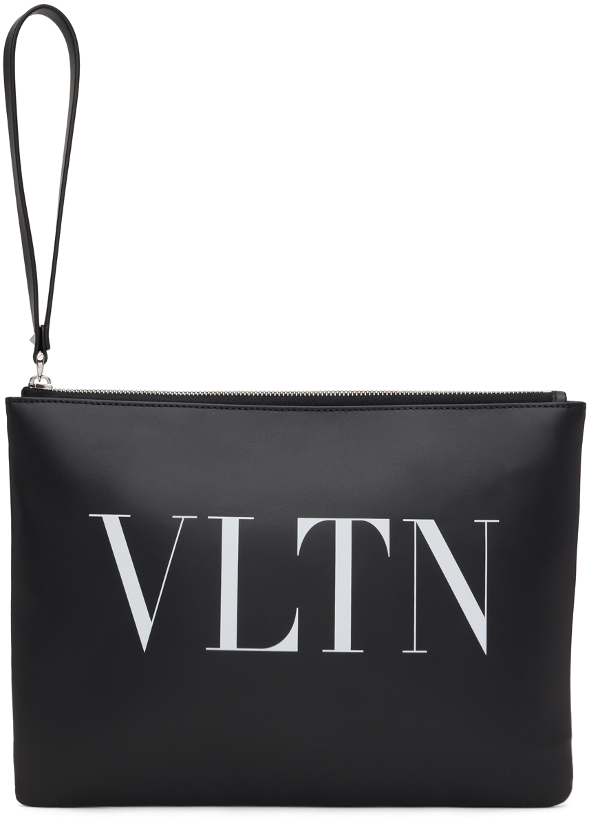 Valentino Garavani: Black 'VLTN' Pouch | SSENSE