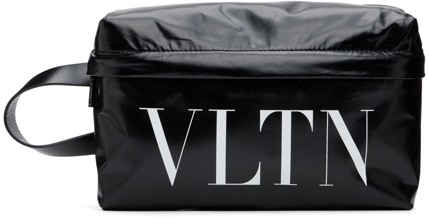 Valentino Garavani: Black 'VLTN' Washbag Pouch | SSENSE UK