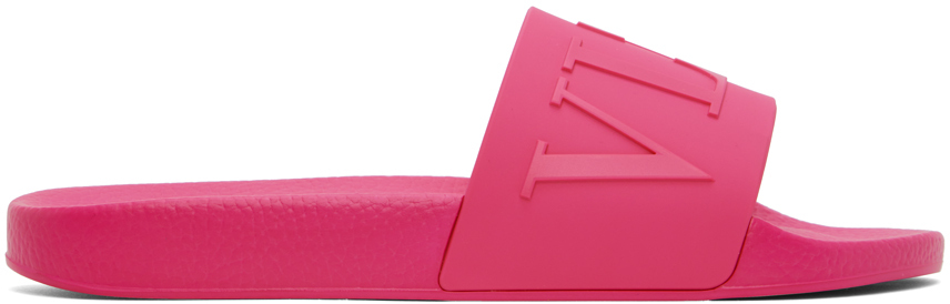 Valentino Garavani Pink Vltn Slides In Uwt Pink Pp