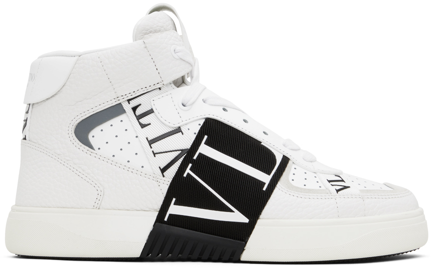Valentino Garavani White Vl7n Sneakers In 24p Bianco/nero-bia/