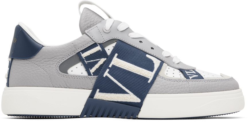 Valentino Garavani: Gray & Blue 'VL7N' Sneakers | SSENSE