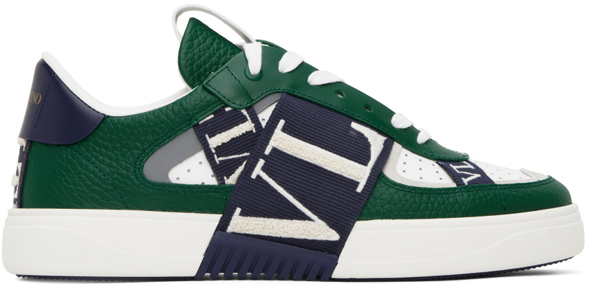 Luxury sneakers for men - Sneakers Valentino VL7N green and white