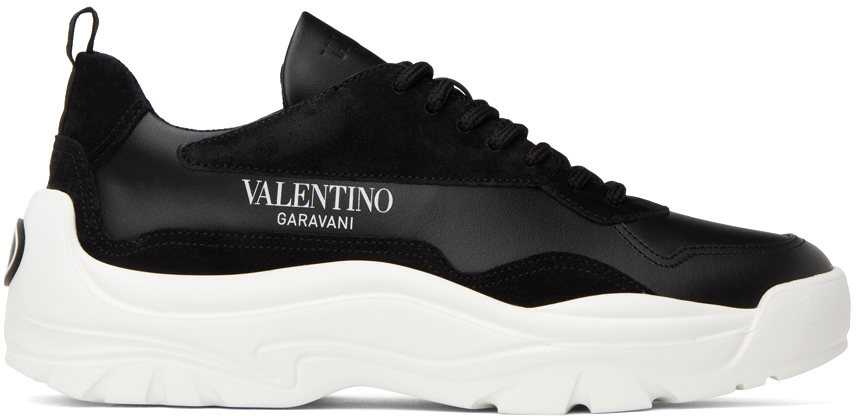 Shop Valentino Black Gumboy Sneakers In 0no Nero/nero/bianco