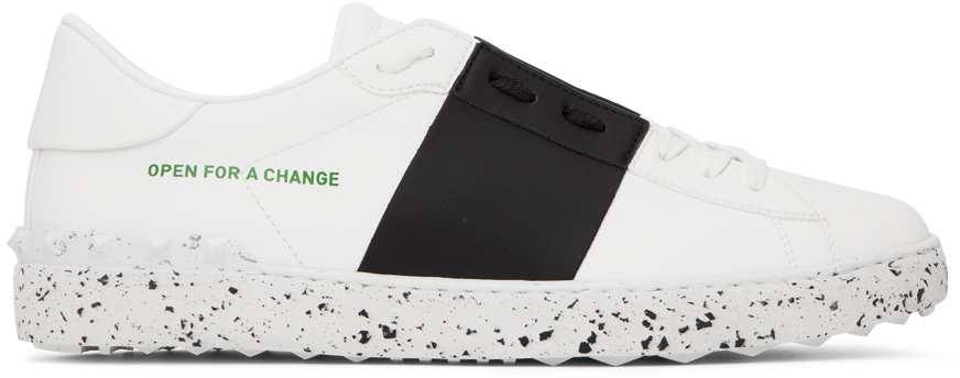 Valentino Garavani Open For A Change Sneakers In Natural Origin Material In White