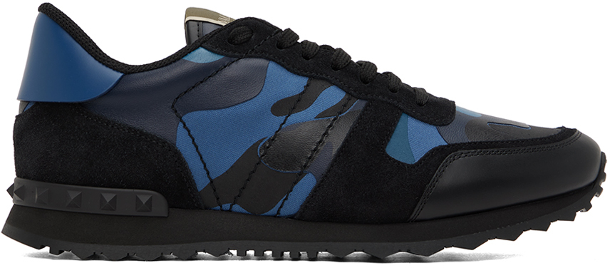 Shop Valentino Blue Rockrunner Sneaker In Gs5 Bluette-marine/n