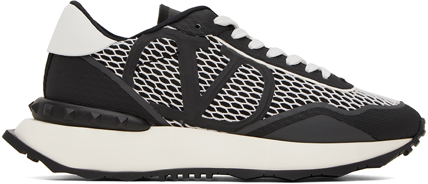Shop Valentino Black & White Netrunner Sneakers In 0ni Nero-bianco/nero