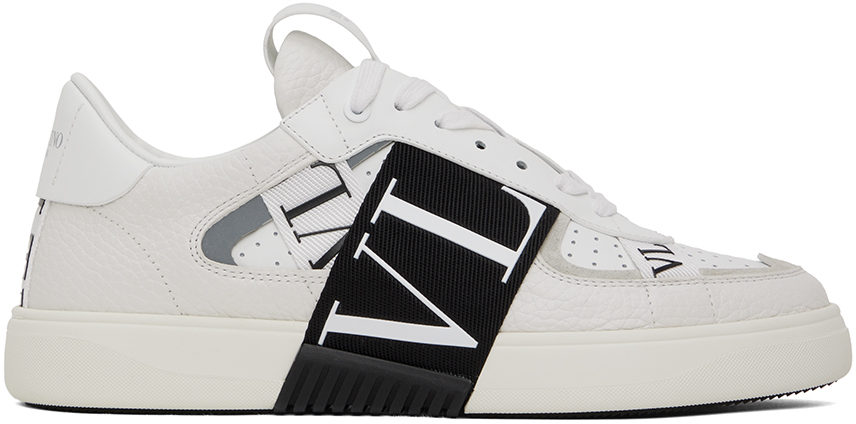 Shop Valentino White & Black Vl7n Sneakers In 24p Bianco/nero-bia/