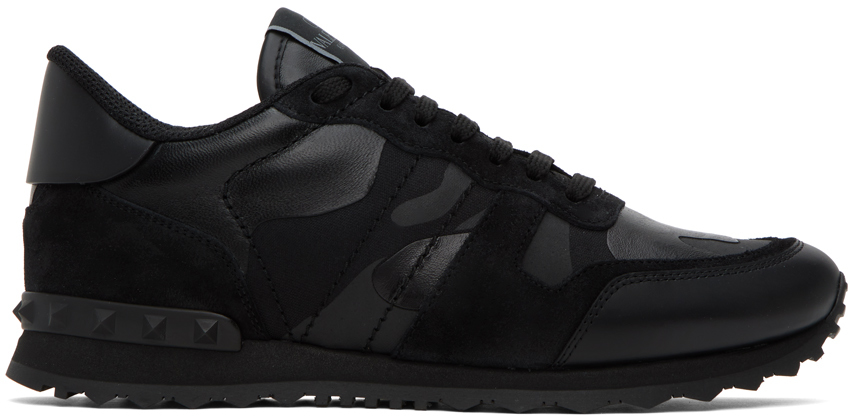 Valentino black sale camouflage sneakers