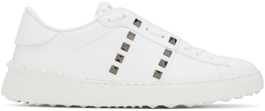 Shop Valentino White Rockstud Untitled Sneakers In 0bo Bianco/bianco