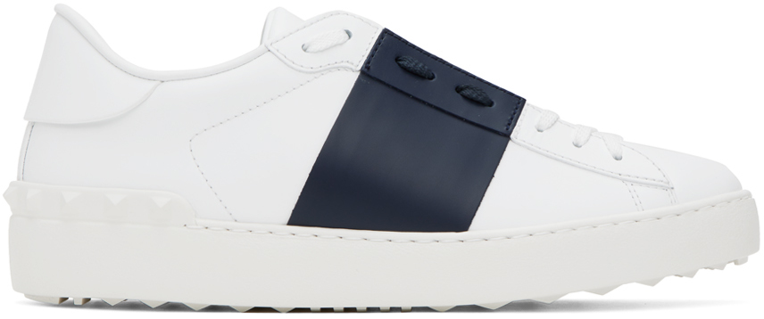 Valentino Garavani White Open Sneakers In A01 Bianco/nero