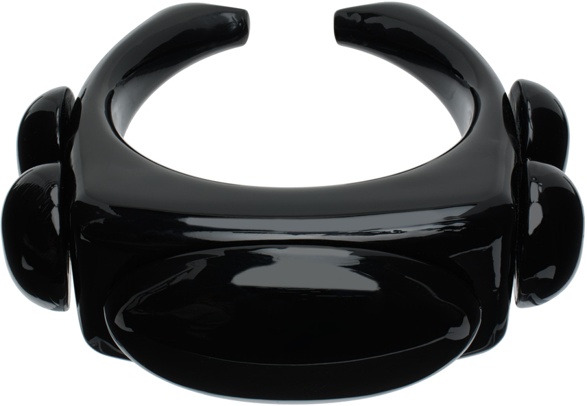 Jean Paul Gaultier Black La Manso Edition Siamés Cuff Bracelet In Black Brilliant