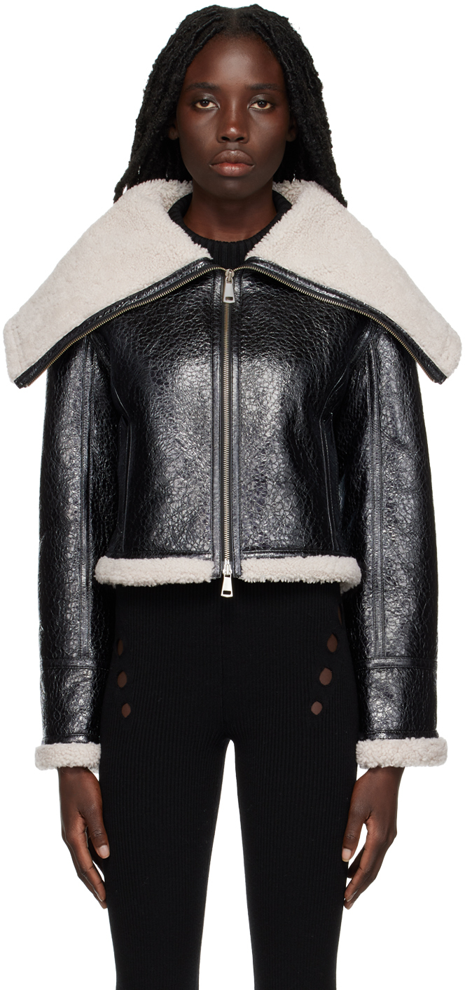 Jean Paul Gaultier: Black 'The Laminated' Leather Jacket | SSENSE UK