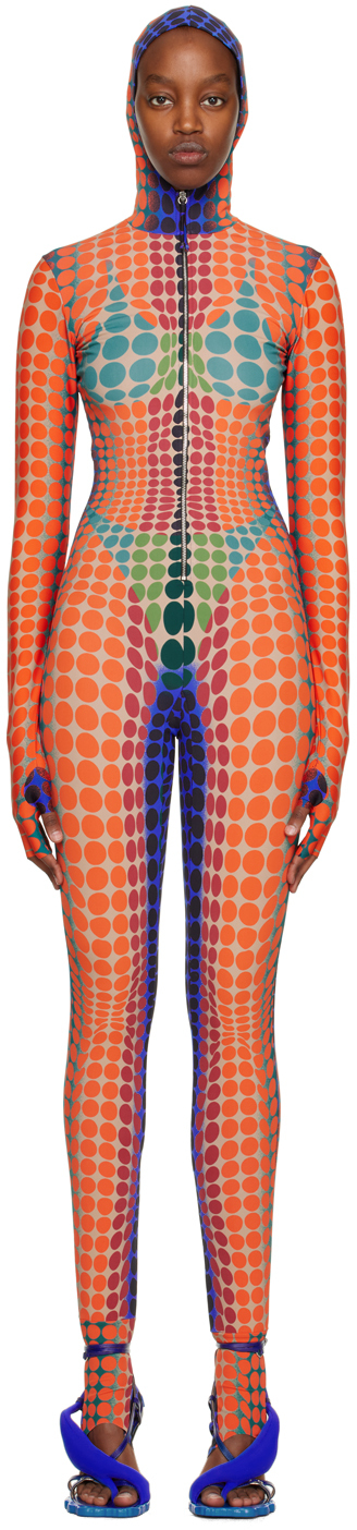 Jean Paul Gaultier Orange #39;The Body Tattoo#39; Jumpsuit