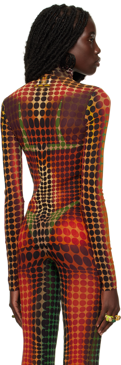 Jean Paul Gaultier Brown Dots Turtleneck In 155060-orange/blue/b