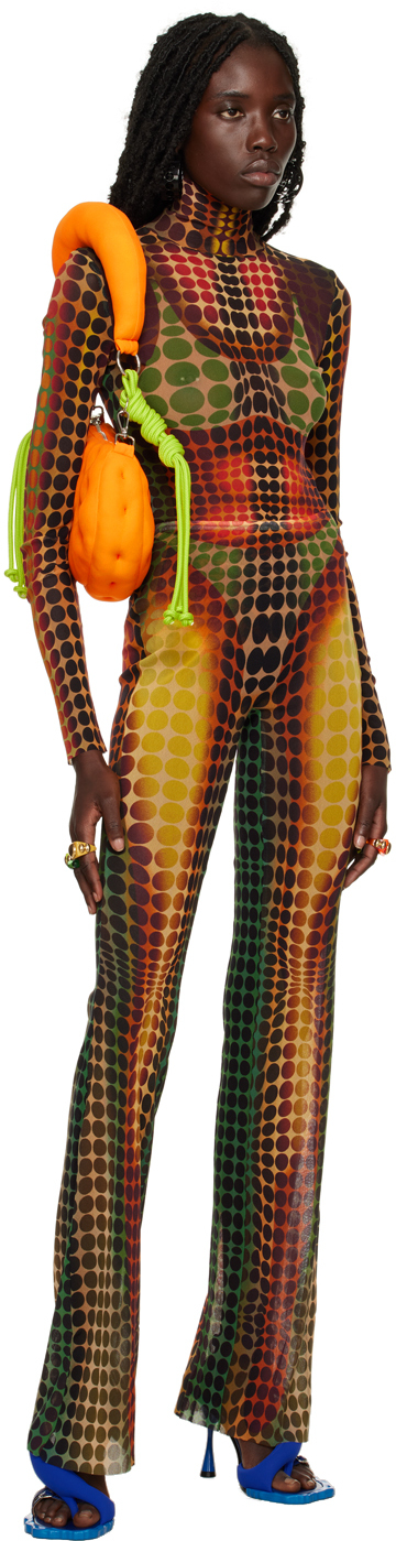 Jean Paul Gaultier Brown Dots Turtleneck In 155060-orange/blue/b