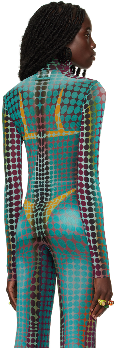 Jean Paul Gaultier Blue Dots Turtleneck In 502710-blue/purple/y