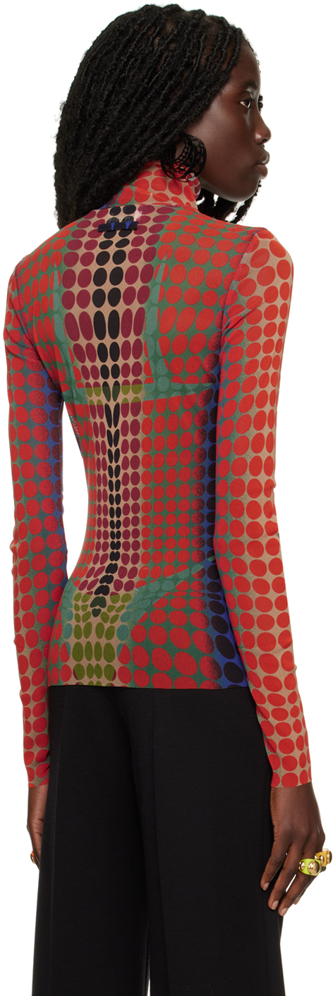 Jean Paul Gaultier Orange Dots Turtleneck In 271540-purple/orange