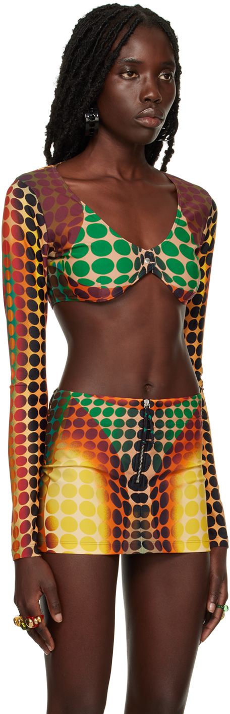 Jean Paul Gaultier Orange Dots Long Sleeve T-shirt In 155060-orange/blue/b