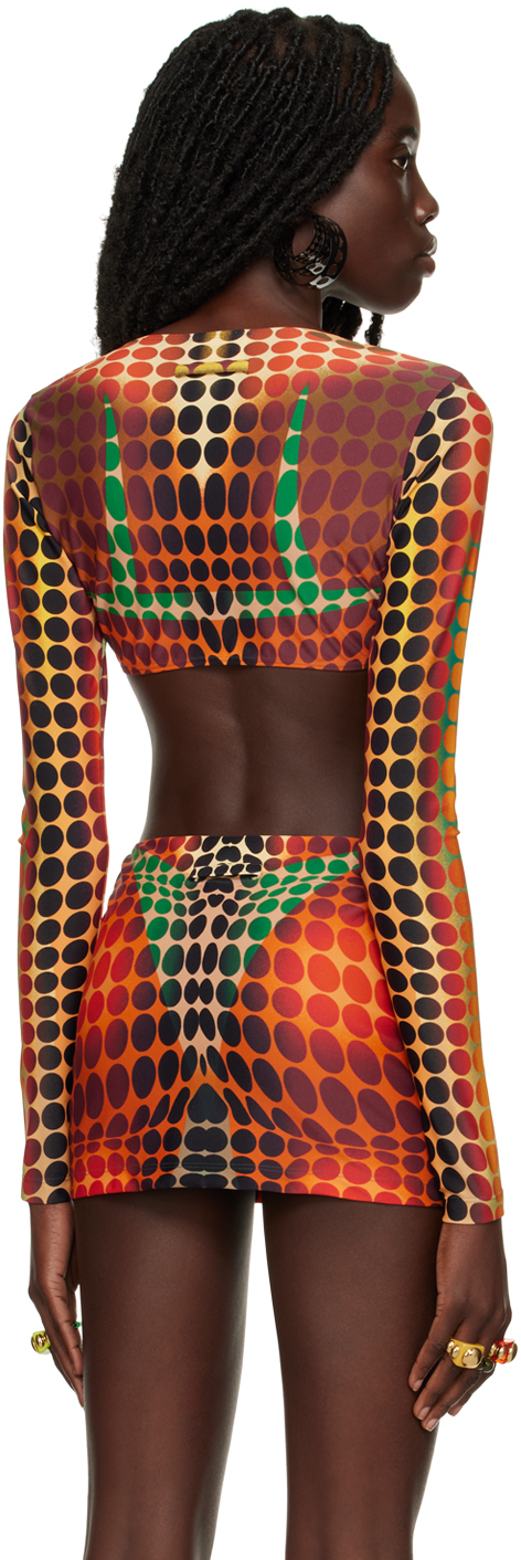 Jean Paul Gaultier Orange Dots Long Sleeve T-shirt In 155060-orange/blue/b