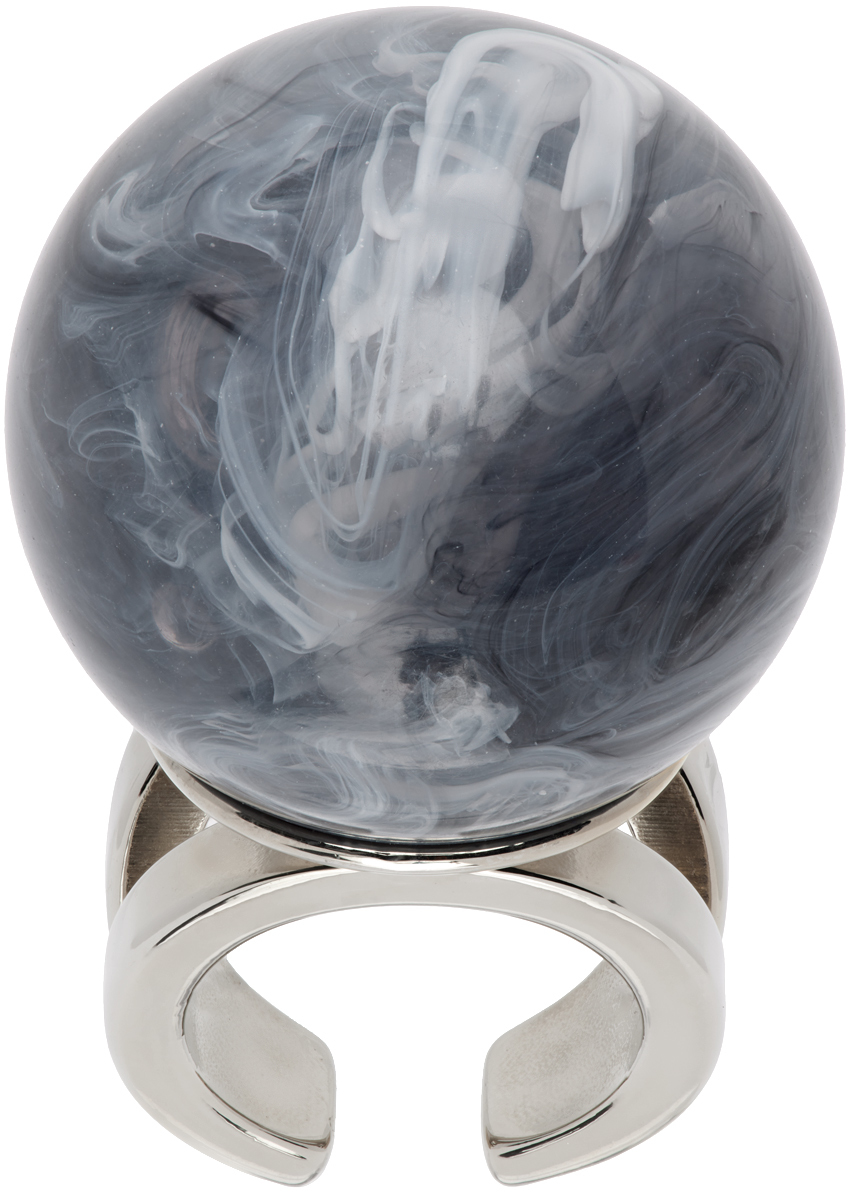 Silver & Black La Manso Edition 'The Smoke Ball' Ring