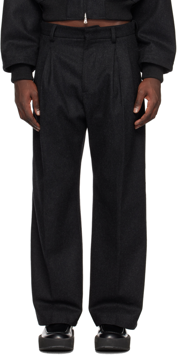 Jean Paul Gaultier Wide-leg Tailored Trousers In 04-darkgrey