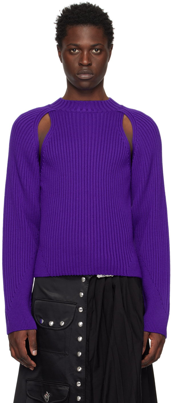 Jean Paul Gaultier Purple Cutout Sweater In 27-purple