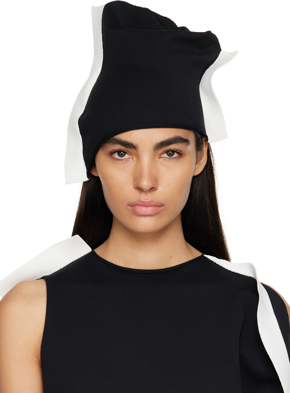 Issey Miyake Black & White Rim Beanie SSENSE