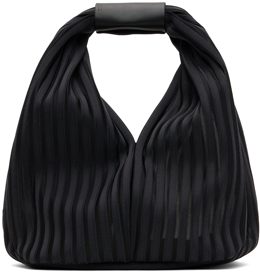Issey Miyake Black Linear Knit 28 Bag In 15 Black
