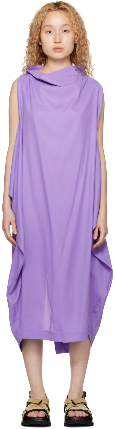 Issey Miyake Purple Intangible Midi Dress