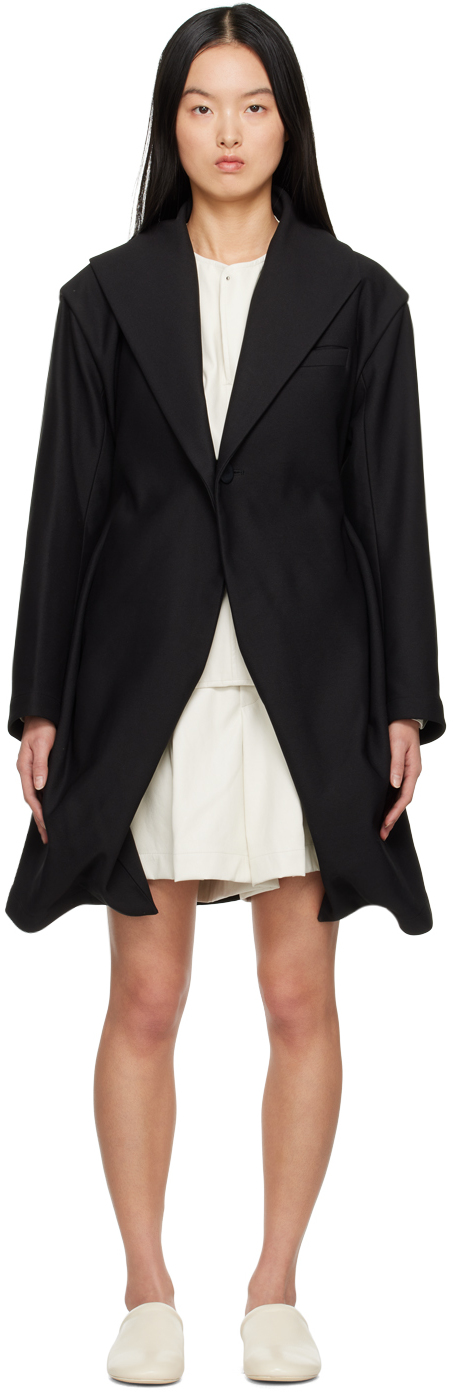 Issey Miyake Black Torso Coat In 15 Black