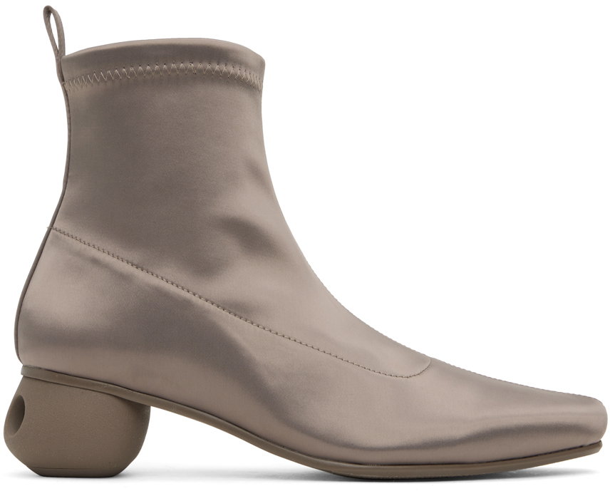 Issey Miyake Taupe United Nude Edition Carve Boots In Graige