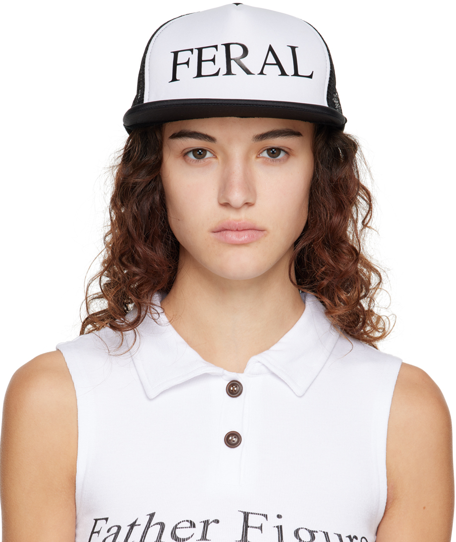 SSENSE Exclusive Black & White 'Feral' Cap