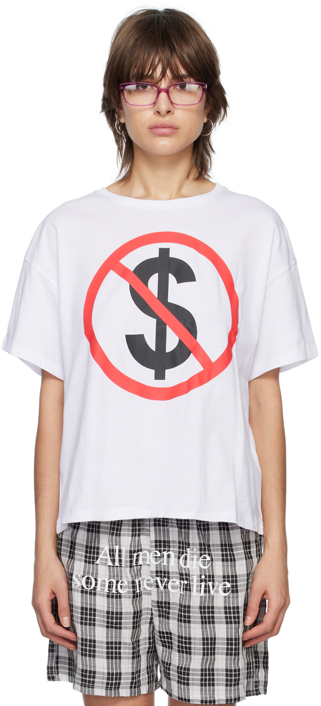 Praying White No Money T-shirt In Grey | ModeSens