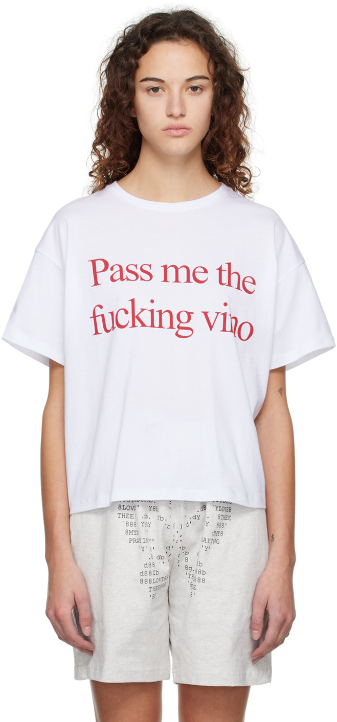 Praying White 'pass Me The Fucking Vino' T-shirt